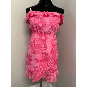 Lilly Pulitzer Dress Strapless Floral Pink XS Women's A66